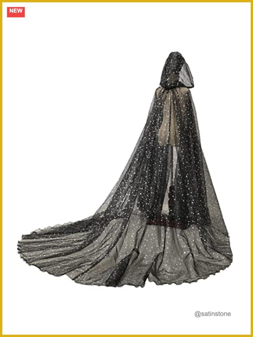Tulle Hooded Cape Long Train Elf Cloak Bridal Robe Cosplay